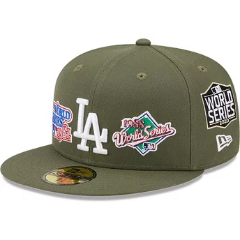 New Era Flat Brim 59FIFTY World Series Los Angeles Dodgers MLB Green Fitted Cap