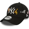 kepure-islenkta-juoda-reguliuojamas-9forty-koi-fish-new-york-yankees-mlb-new-era