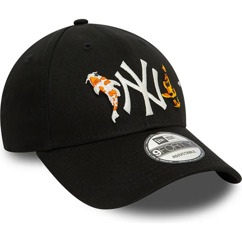 kepure-islenkta-juoda-reguliuojamas-9forty-koi-fish-new-york-yankees-mlb-new-era