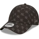 kepure-islenkta-juoda-reguliuojamas-9forty-monogram-new-york-yankees-mlb-new-era