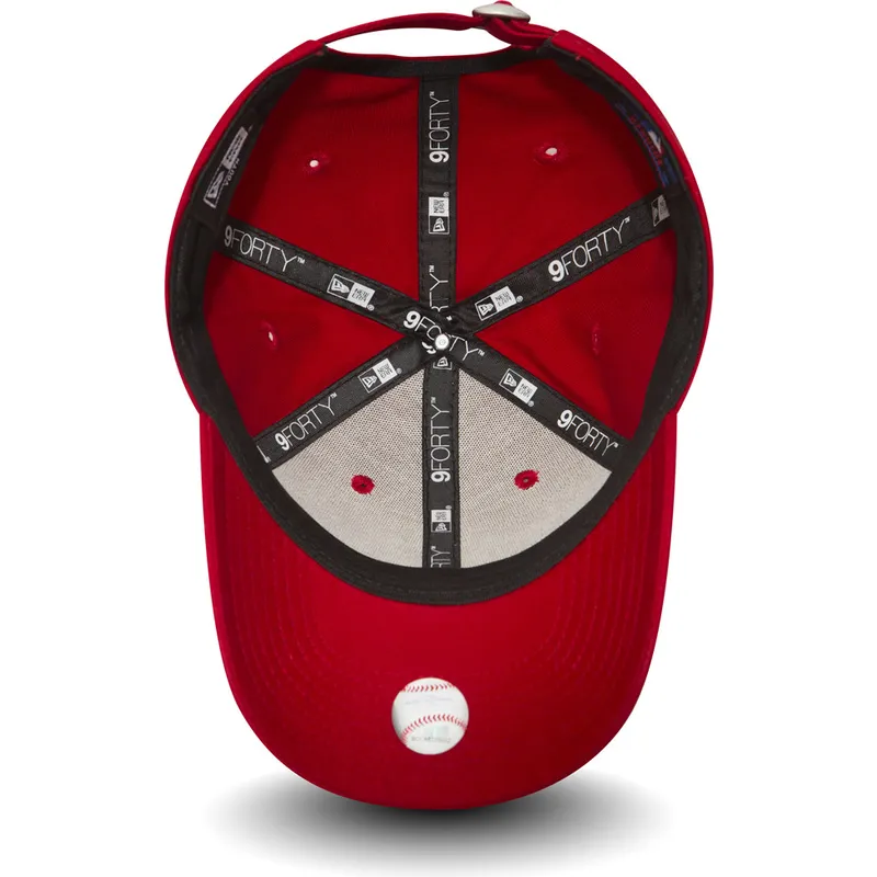 kepure-islenkta-raudona-reguliuojama-juostele-vaikams-9forty-essential-new-york-yankees-mlb-new-era