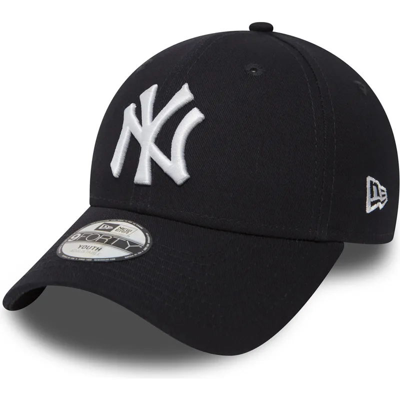 kepure-islenkta-tamsiai-melyna-reguliuojama-juostele-vaikams-9forty-essential-new-york-yankees-mlb-new-era
