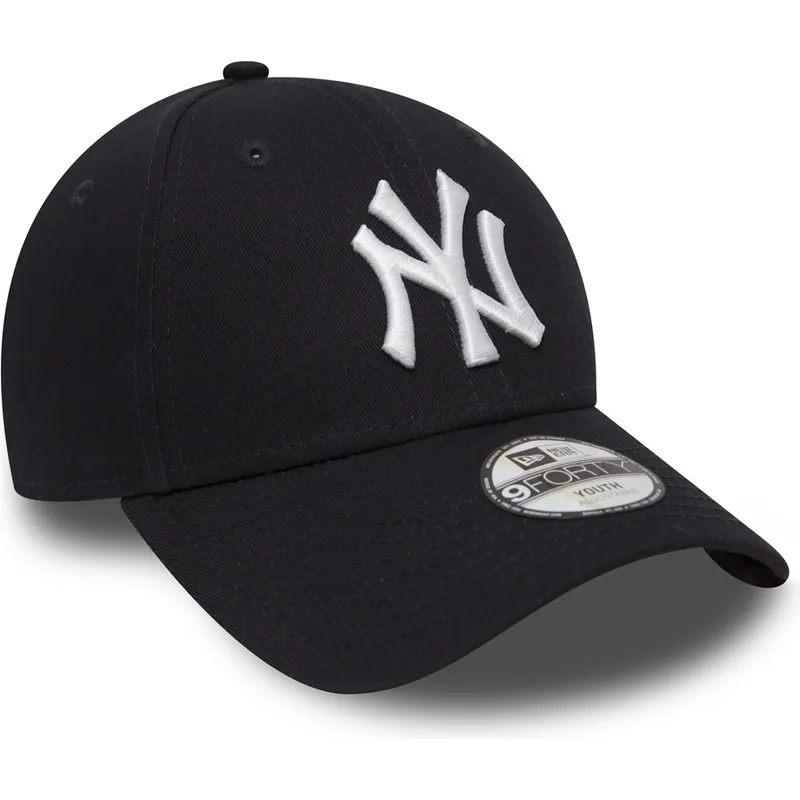 kepure-islenkta-tamsiai-melyna-reguliuojama-juostele-vaikams-9forty-essential-new-york-yankees-mlb-new-era