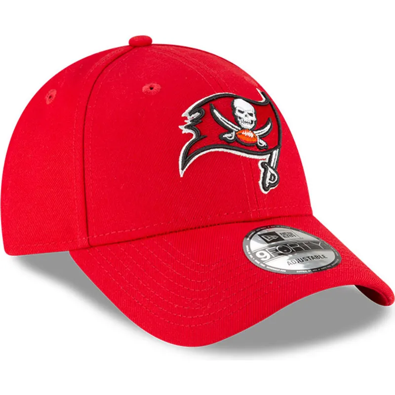kepure-islenkta-raudona-reguliuojama-juostele-9forty-tampa-bay-buccaneers-nfl-new-era