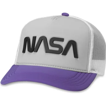 Truckerka szara, biała i fioletowa snapback NASA Riptide Valin od American Needle