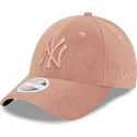 kepure-islenkta-rozine-reguliuojamas-9forty-velour-new-york-yankees-mlb-new-era