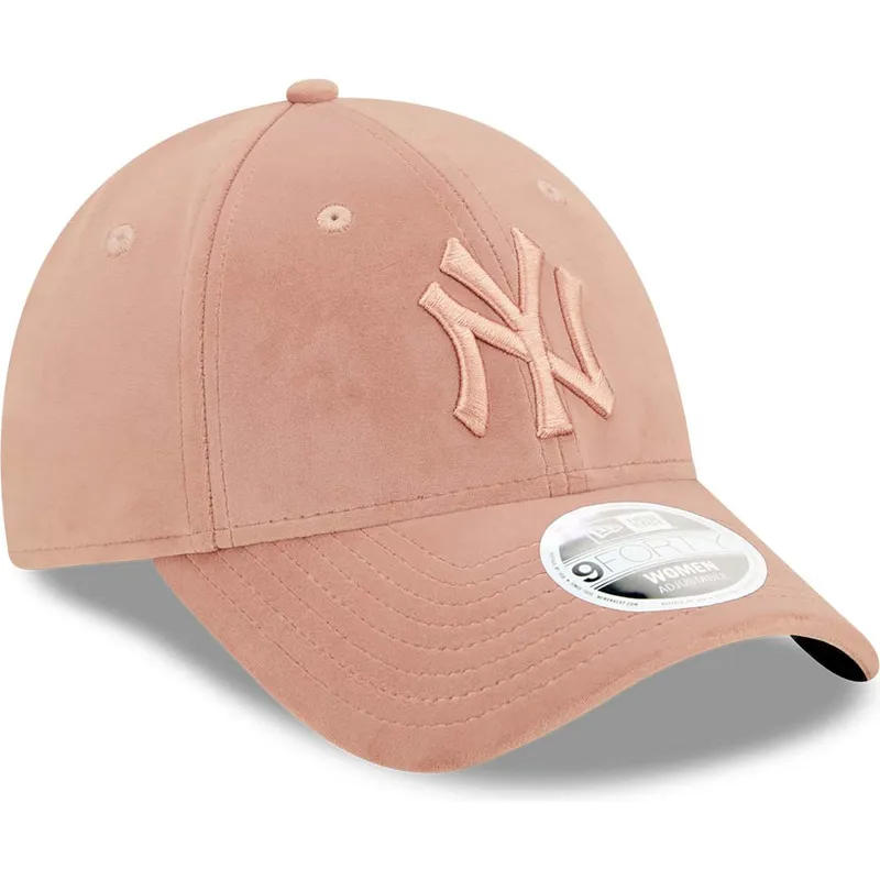 regulowana-rozowa-czapka-z-zakrzywionym-daszkiem-z-rozowym-logo-dla-kobiet-9forty-velour-new-york-yankees-mlb-od-new-era