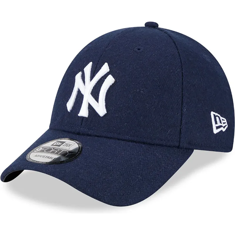 kepure-islenkta-tamsiai-melyna-reguliuojamas-9forty-essential-melton-wool-new-york-yankees-mlb-new-era