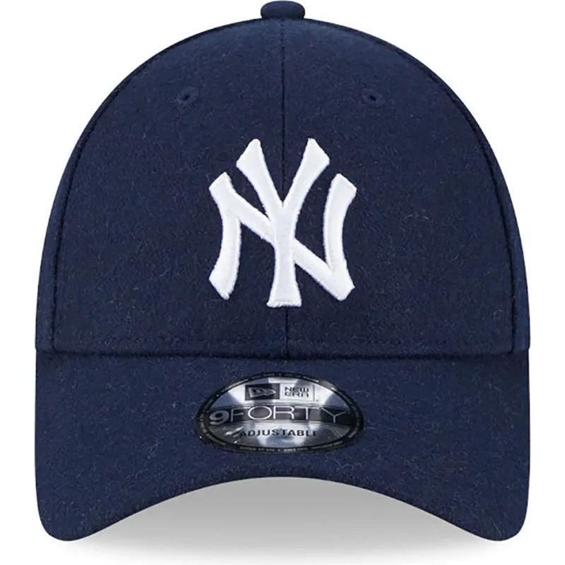 kepure-islenkta-tamsiai-melyna-reguliuojamas-9forty-essential-melton-wool-new-york-yankees-mlb-new-era
