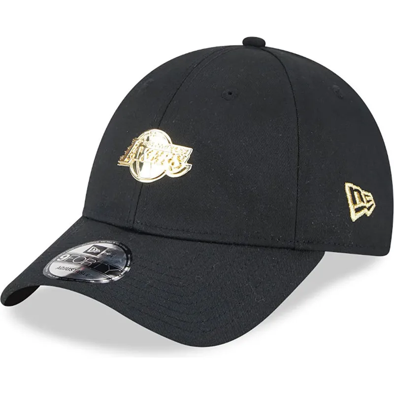 kepure-islenkta-juoda-reguliuojamas-9forty-pin-los-angeles-lakers-nba-new-era