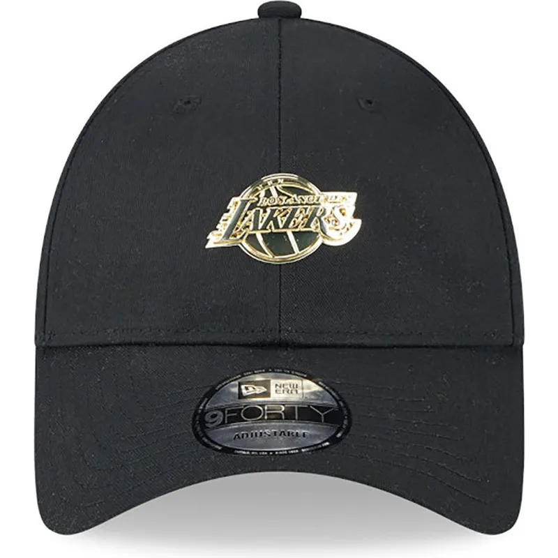 kepure-islenkta-juoda-reguliuojamas-9forty-pin-los-angeles-lakers-nba-new-era