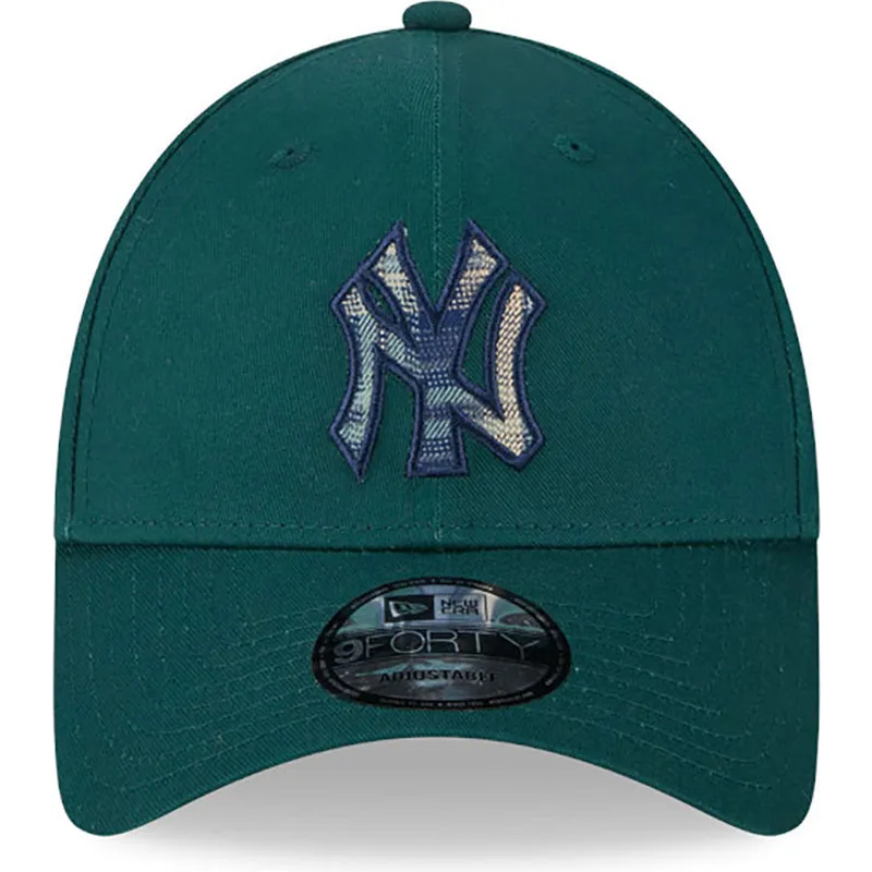 kepure-islenkta-zalia-reguliuojamas-9forty-check-infill-new-york-yankees-mlb-new-era