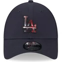 kepure-islenkta-tamsiai-melyna-reguliuojamas-9forty-check-infill-los-angeles-dodgers-mlb-new-era