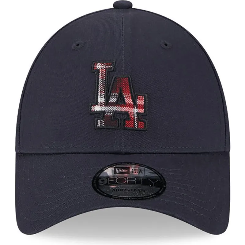 kepure-islenkta-tamsiai-melyna-reguliuojamas-9forty-check-infill-los-angeles-dodgers-mlb-new-era
