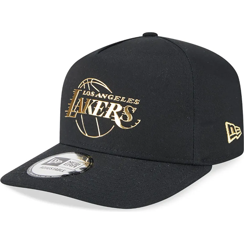 kepure-islenkta-juoda-snapback-a-frame-foil-pack-los-angeles-lakers-nba-new-era