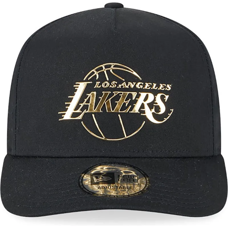 kepure-islenkta-juoda-snapback-a-frame-foil-pack-los-angeles-lakers-nba-new-era