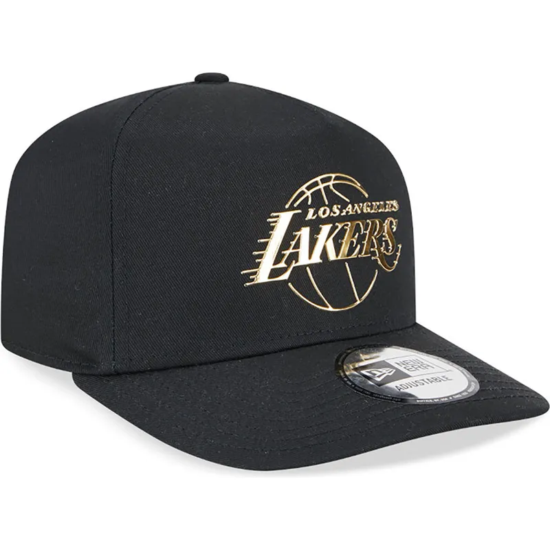 czarna-zakrzywiona-czapka-snapback-a-frame-foil-pack-los-angeles-lakers-nba-od-new-era