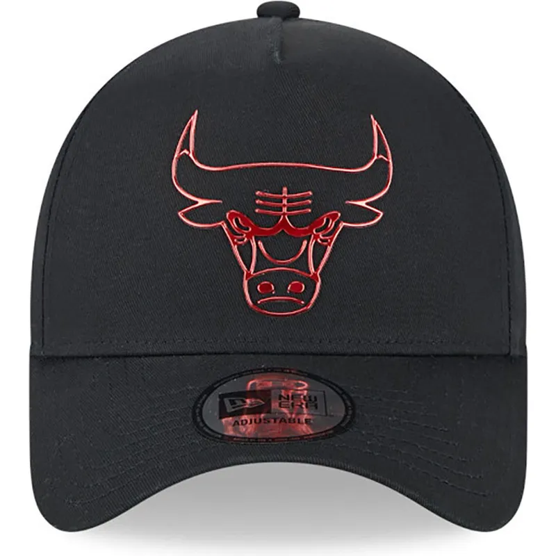 kepure-islenkta-juoda-snapback-a-frame-foil-pack-chicago-bulls-nba-new-era