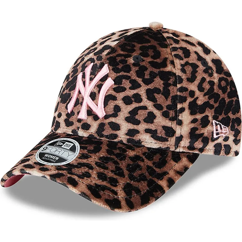 cap-islenkta-leopard-adjustable-strap-rosa-9forty-velour-new-york-yankees-mlb-new-era