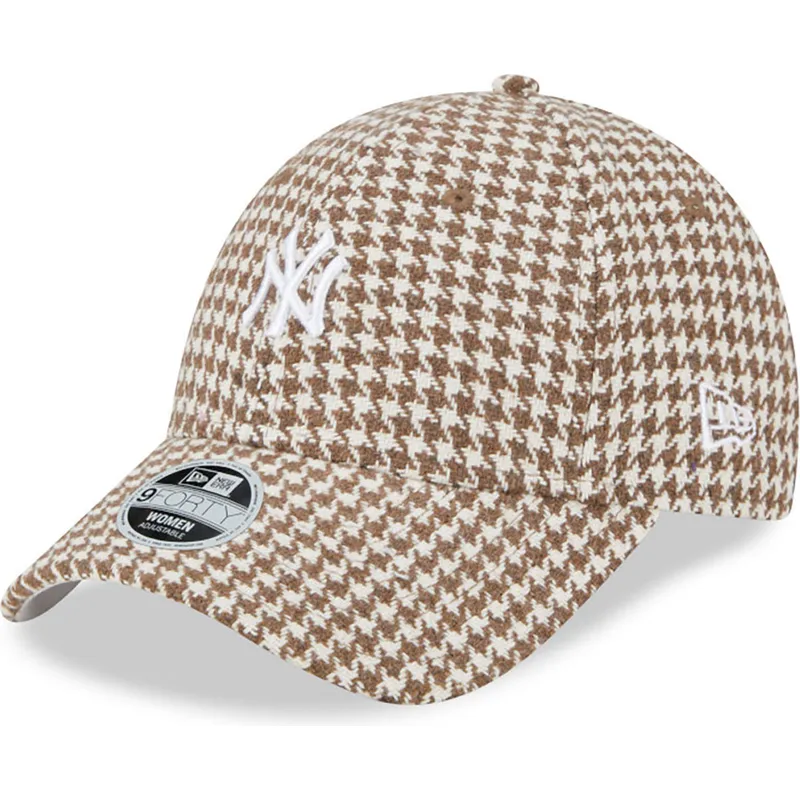 kepure-islenkta-ruda-reguliuojamas-9forty-houndstooth-new-york-yankees-mlb-new-era
