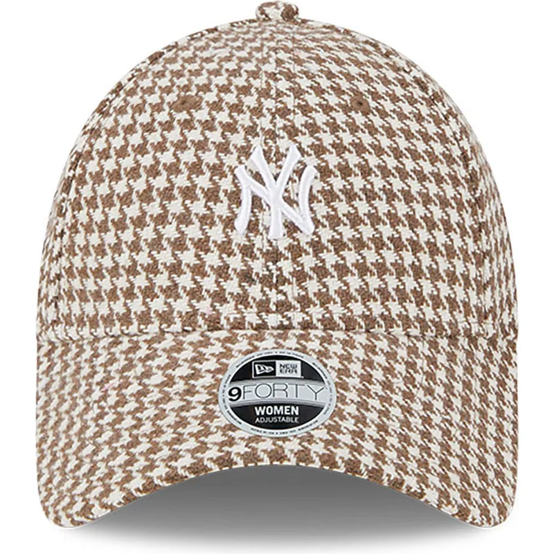 kepure-islenkta-ruda-reguliuojamas-9forty-houndstooth-new-york-yankees-mlb-new-era