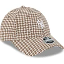 kepure-islenkta-ruda-reguliuojamas-9forty-houndstooth-new-york-yankees-mlb-new-era