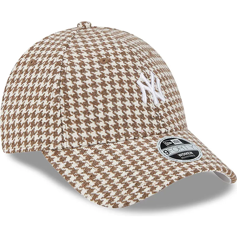 kepure-islenkta-ruda-reguliuojamas-9forty-houndstooth-new-york-yankees-mlb-new-era