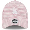 kepure-islenkta-rozine-reguliuojamas-9forty-houndstooth-los-angeles-dodgers-mlb-new-era