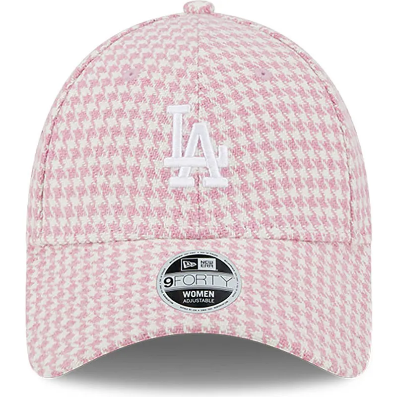 kepure-islenkta-rozine-reguliuojamas-9forty-houndstooth-los-angeles-dodgers-mlb-new-era