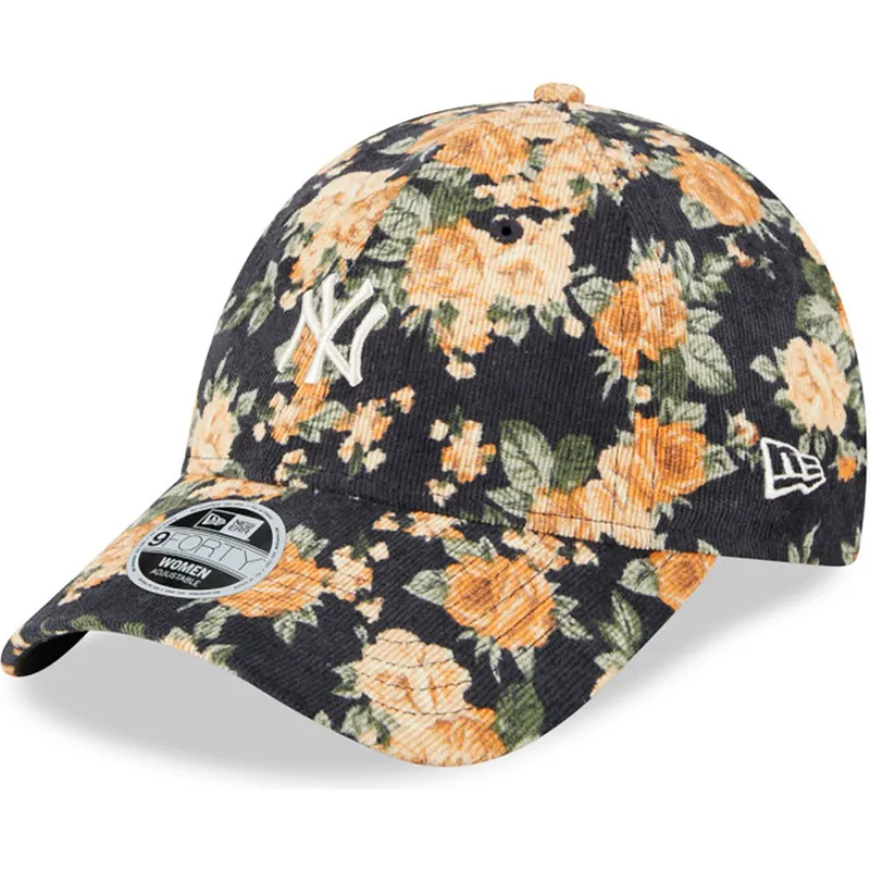 kepure-islenkta-tamsiai-melyna-reguliuojamas-9forty-floral-cord-new-york-yankees-mlb-new-era