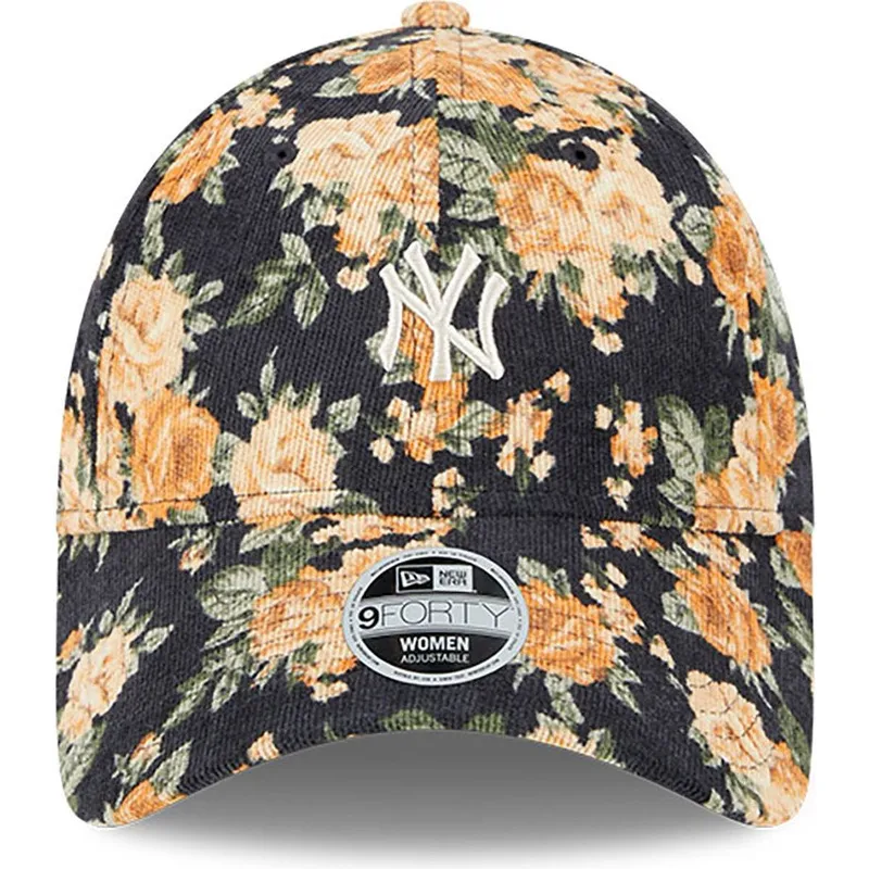 kepure-islenkta-tamsiai-melyna-reguliuojamas-9forty-floral-cord-new-york-yankees-mlb-new-era