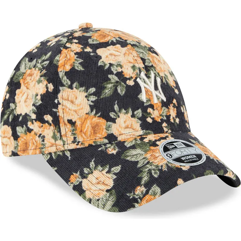 kepure-islenkta-tamsiai-melyna-reguliuojamas-9forty-floral-cord-new-york-yankees-mlb-new-era
