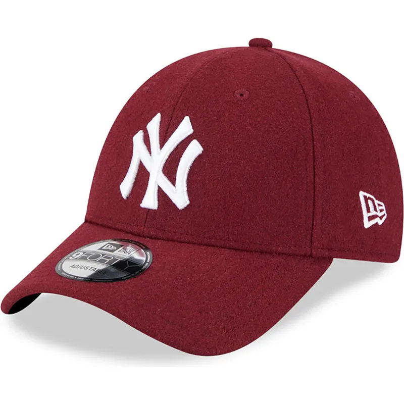 kepure-islenkta-raudona-reguliuojamas-9forty-essential-melton-wool-new-york-yankees-mlb-new-era