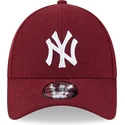kepure-islenkta-raudona-reguliuojamas-9forty-essential-melton-wool-new-york-yankees-mlb-new-era