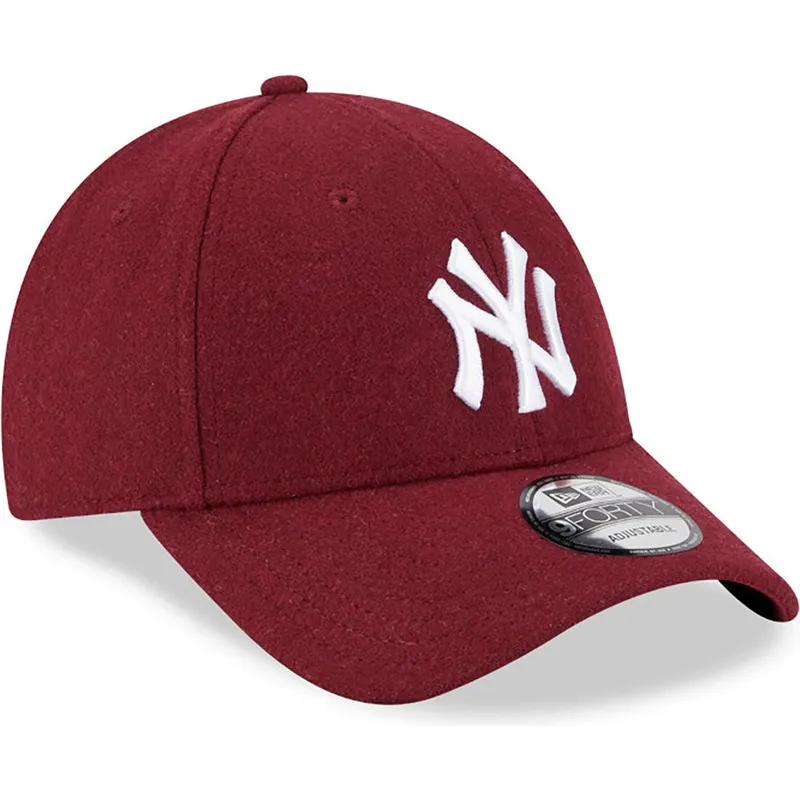 kepure-islenkta-raudona-reguliuojamas-9forty-essential-melton-wool-new-york-yankees-mlb-new-era