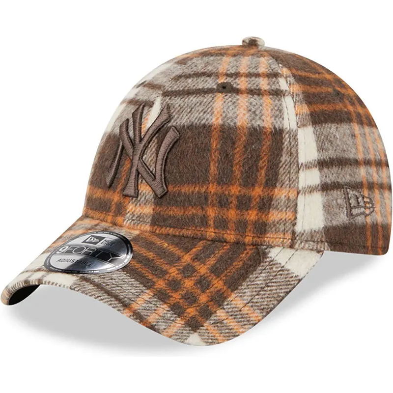 kepure-islenkta-ruda-reguliuojamas-9forty-check-new-york-yankees-mlb-new-era
