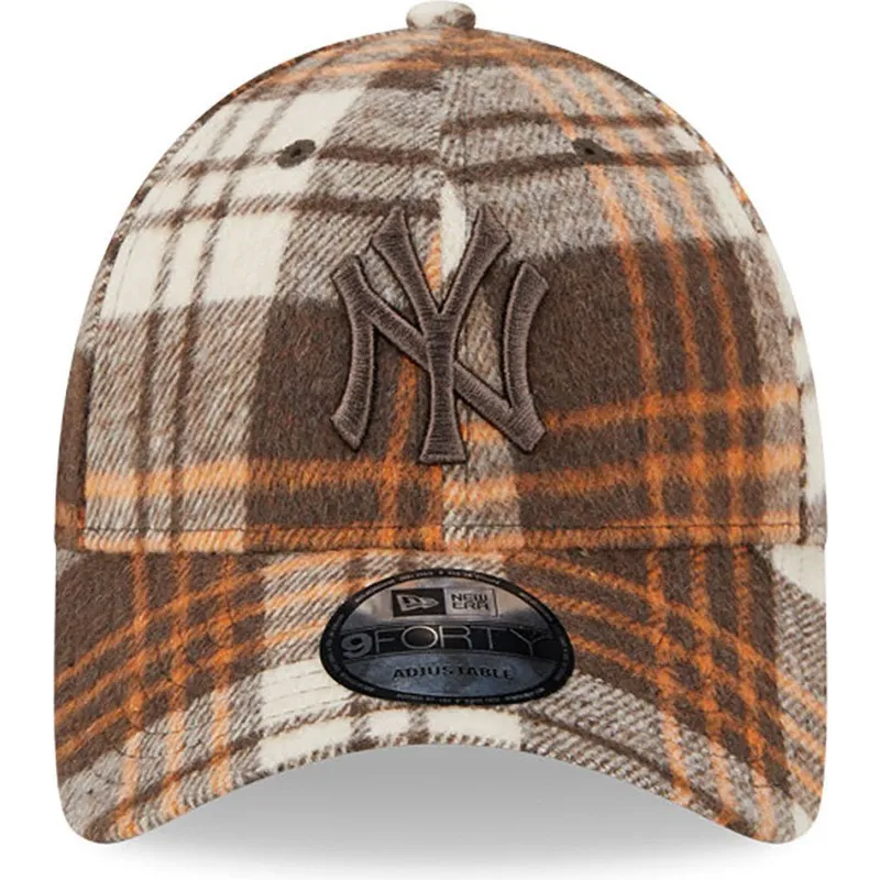 kepure-islenkta-ruda-reguliuojamas-9forty-check-new-york-yankees-mlb-new-era