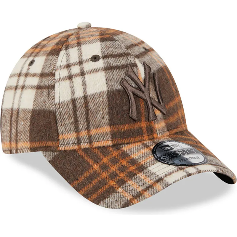 kepure-islenkta-ruda-reguliuojamas-9forty-check-new-york-yankees-mlb-new-era