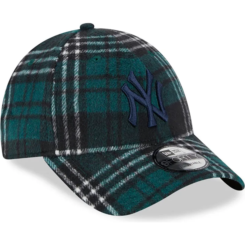 kepure-islenkta-zalia-reguliuojamas-9forty-check-new-york-yankees-mlb-new-era