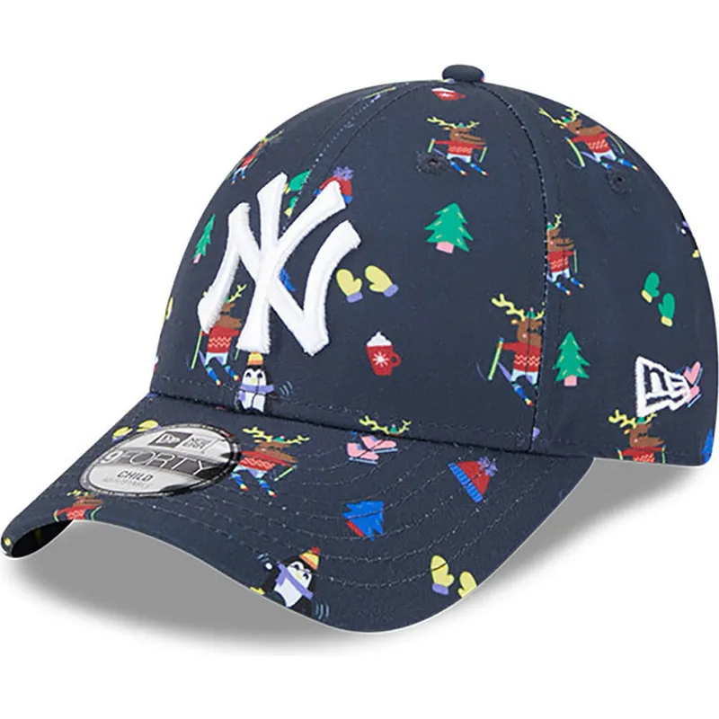 kepure-islenkta-tamsiai-melyna-reguliuojamas-vaikams-9forty-festive-new-york-yankees-mlb-new-era