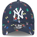 kepure-islenkta-tamsiai-melyna-reguliuojamas-vaikams-9forty-festive-new-york-yankees-mlb-new-era