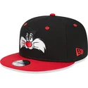 kepure-plokscia-juoda-snapback-9fifty-silvestre-looney-tunes-new-era