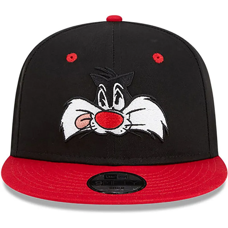 kepure-plokscia-juoda-snapback-9fifty-silvestre-looney-tunes-new-era