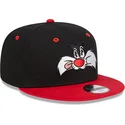kepure-plokscia-juoda-snapback-9fifty-silvestre-looney-tunes-new-era