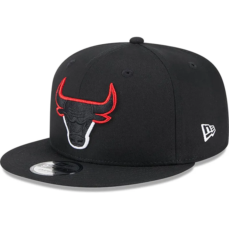 kepure-plokscia-juoda-snapback-9fifty-split-chicago-bulls-nba-new-era