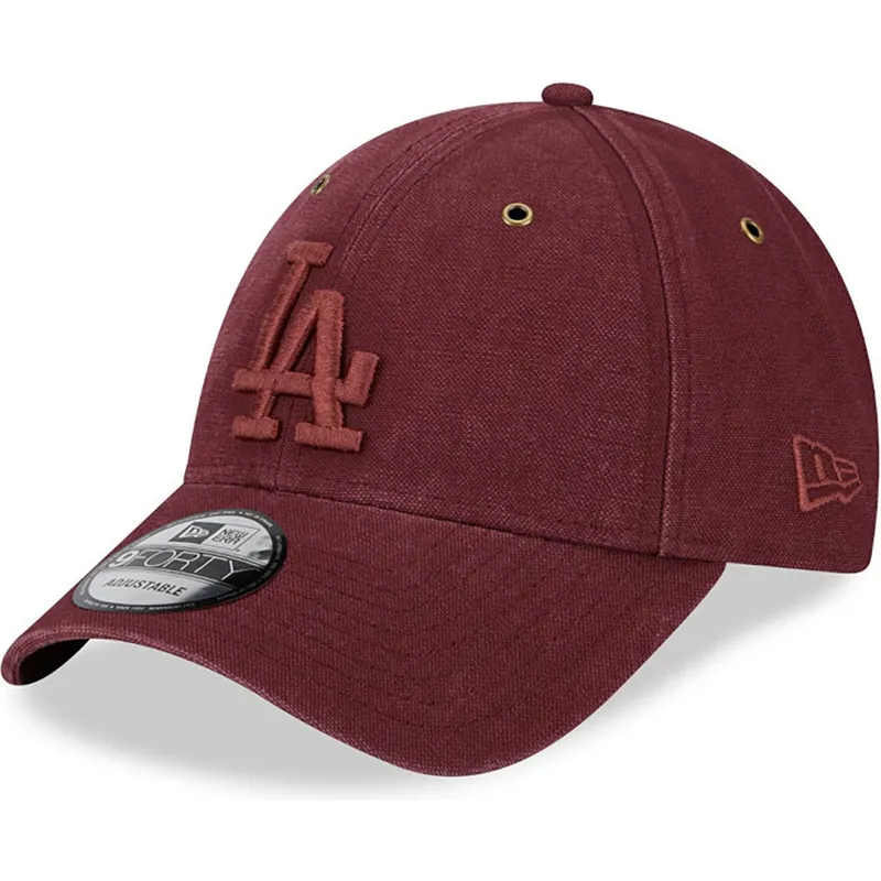 kepure-islenkta-raudona-reguliuojamas-9forty-washed-canvas-los-angeles-dodgers-mlb-new-era