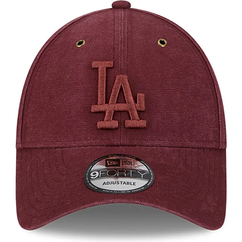 kepure-islenkta-raudona-reguliuojamas-9forty-washed-canvas-los-angeles-dodgers-mlb-new-era