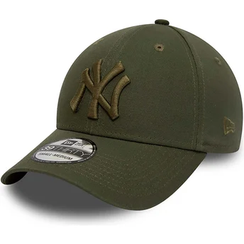 zielona-dopasowana-czapka-z-zakrzywionym-daszkiem-z-zielonym-logo-39thirty-league-essential-new-york-yankees-mlb-od-new-era