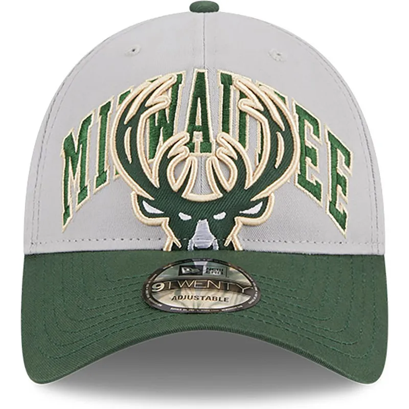 cap-islenkta-gray-adjustable-strap-9twenty-tip-off-2023-milwaukee-bucks-nba-new-era