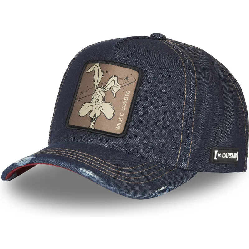 kepure-islenkta-tamsiai-melyna-snapback-denim-loo8-coy1-kojotas-looney-tunes-capslab